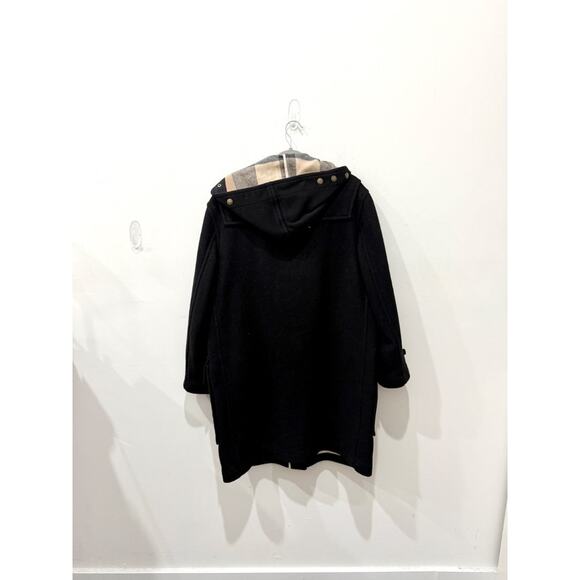 Burberry Brit Wool Blend Finsdale Hooded Duffle Coat with Hood Black Women's L - Picture 4 of 8